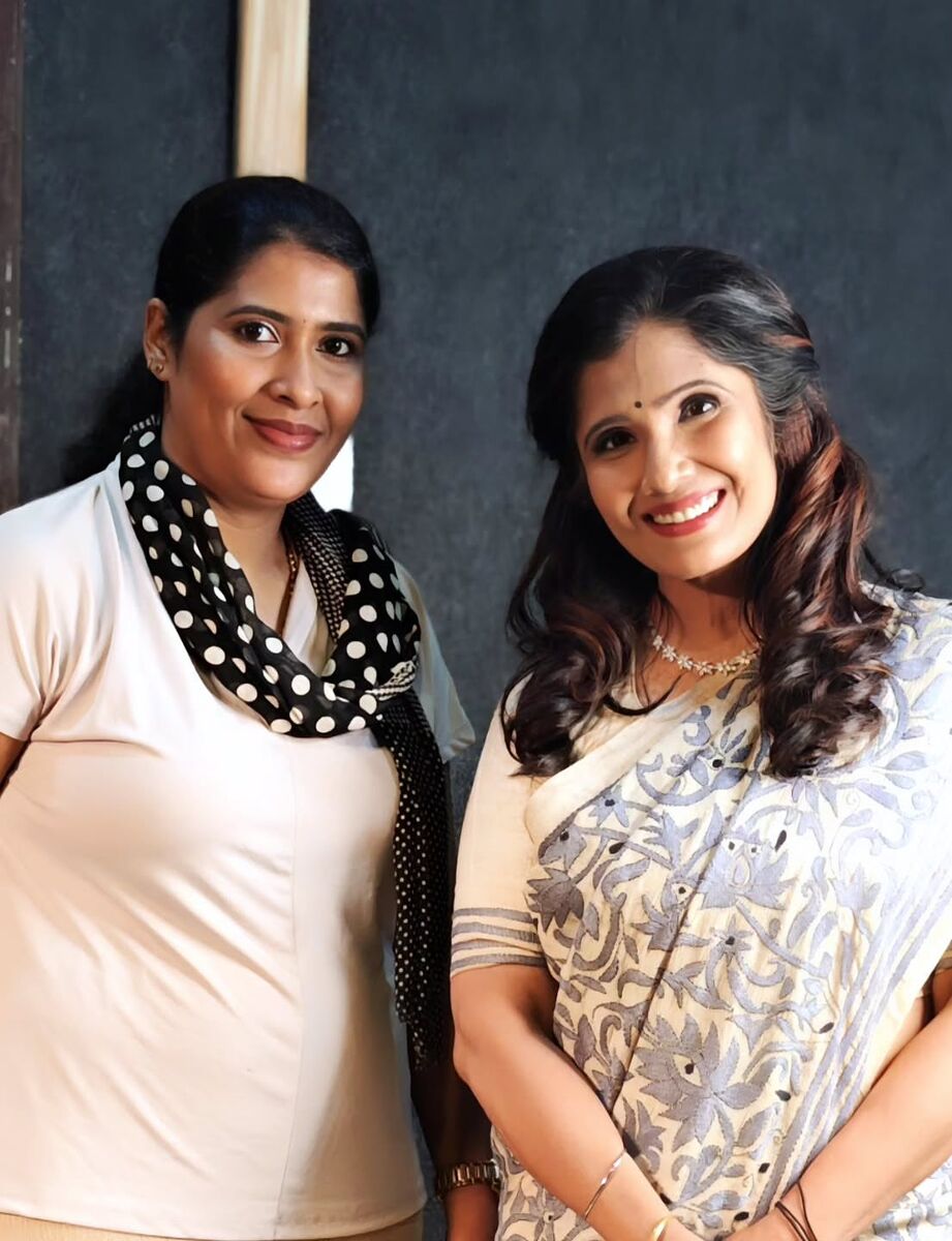 Lincy Justin with a client after a makeover